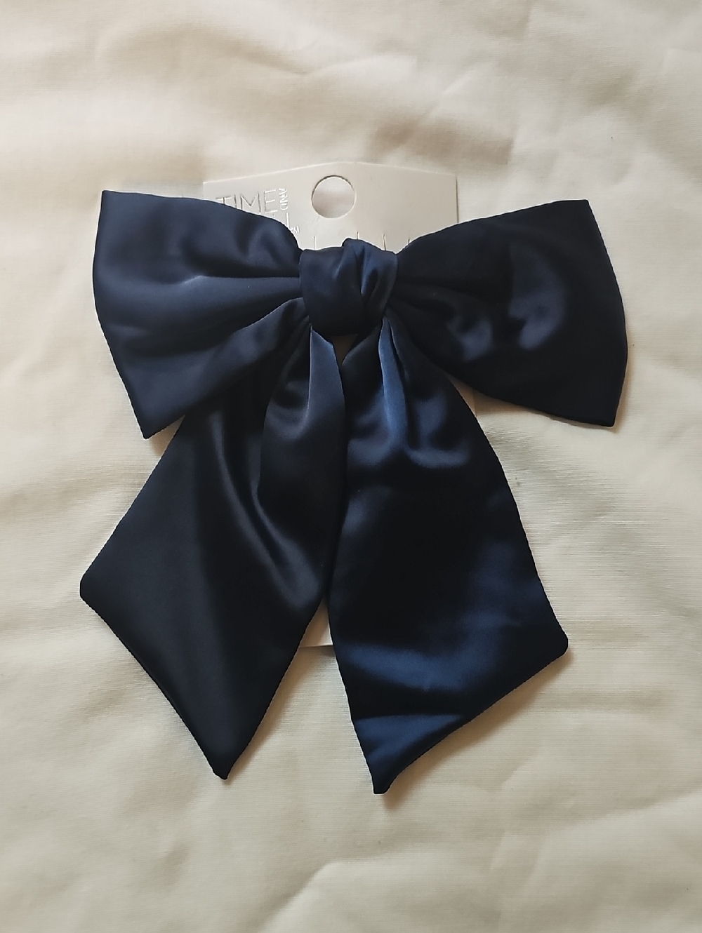 Time and Tru Bow Barrette, Navy New